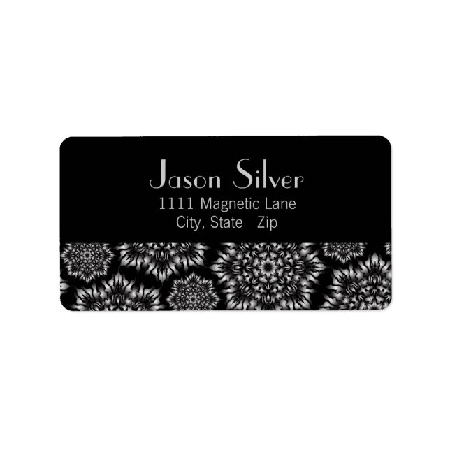 Silver Flame Black Address Labels (Front)