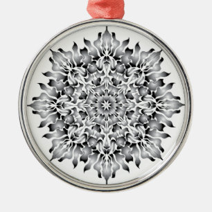 Silver Flame Snowflake Ornament