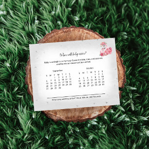 Silver Flamingo Ballerina Baby Arrival Predictions Enclosure Card