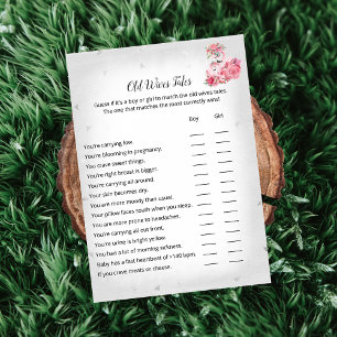 Silver Flamingo Ballerina Old Wives Tale Game Invitation