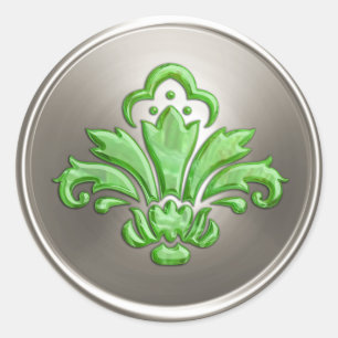 Silver Fleur de Lis Envelope Seal Embossed Look