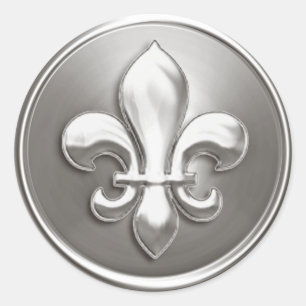 Silver Fleur de Lis Envelope Seal Embossed Look