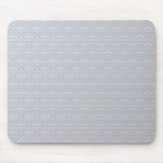 Silver Fleur de Lis Mousepad (Front)
