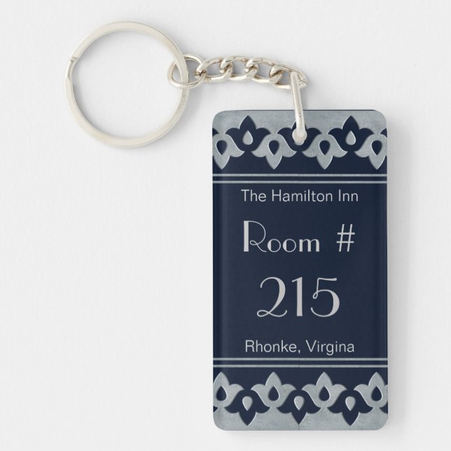 Silver Fleur di Lis Hotel Room Keychain (Front)