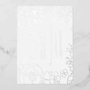 Silver Floral Elegant Wedding RSVP 