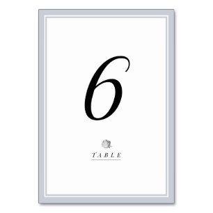 silver floral grey minimalist wedding table card