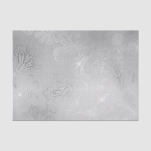 Silver Floral Lace Wedding Tissue Paper
