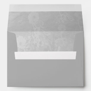 Silver Floral Wedding Invitation Envelope