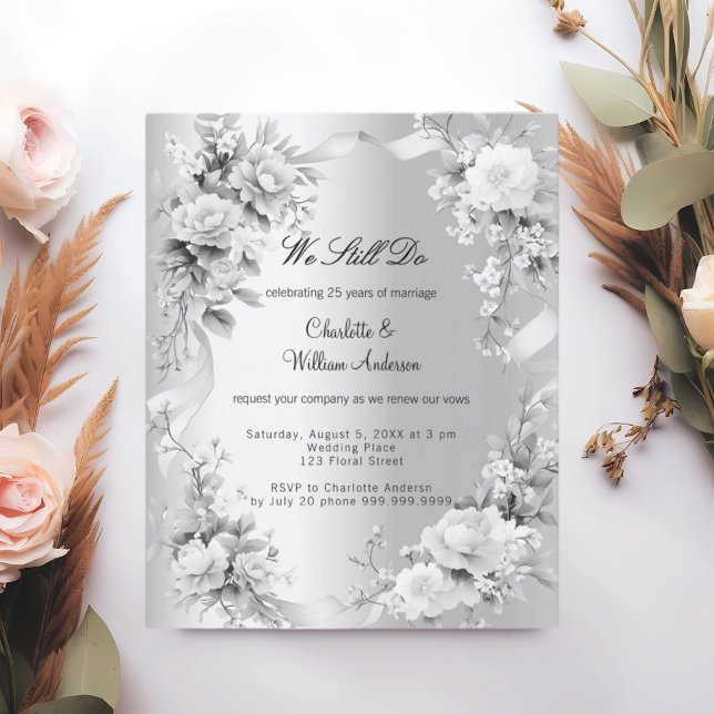 Silver florals wedding vow renewal (Creator Uploaded)