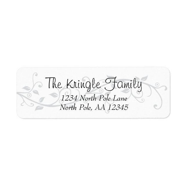 Silver Flourish Address Return Address Label (Front)