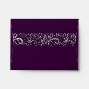 Silver Flourish Border on Any Colour RSVP Envelopes