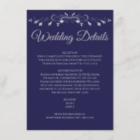 Silver Flourish Elegant Navy Blue Wedding Details