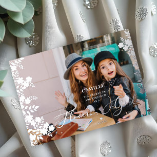 Silver Flower Girl Proposal Botanical Frame Photo