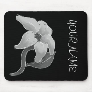 Silver flower mouse pad