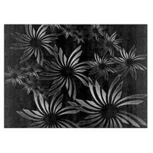 Silver Flowers Cutting Board