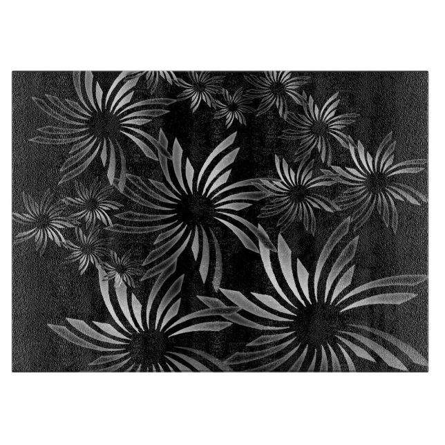 Silver Flowers Cutting Board (Front)