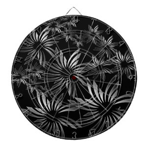 Silver Flowers Dartboard