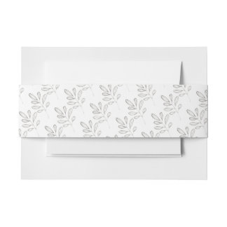 Silver Flowers Invitation Belly Band