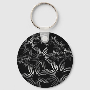 Silver Flowers Key Ring