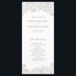 Silver Flowers on White Wedding Program Rack Cards<br><div class="desc">Customise this stylish Romantic Floral Wedding Program Rack Cards Template, Silver Grey Flowers on White Background. Please note that the silver is a colour print (grey) and is not actually silver metallic colour or foil. This design will also look beautiful with rounded corners. Matching Wedding Invitation, RSVP and Insert Card,...</div>
