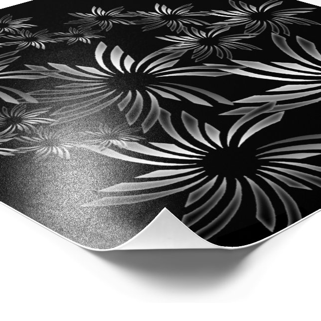 Silver Flowers Photo Print (Corner)