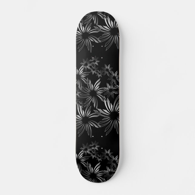Silver flowers skateboard (Front)