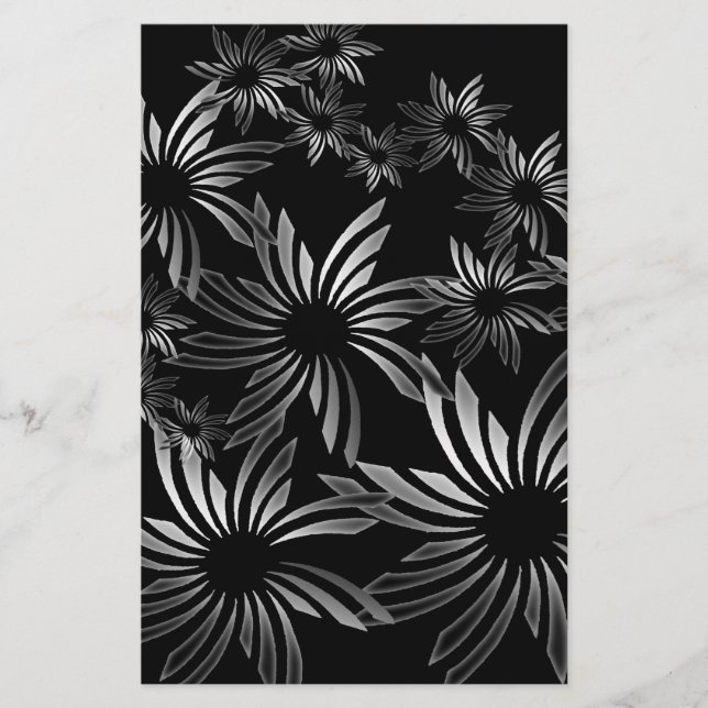 Silver Flowers Stationery (Front)