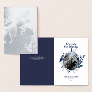 Silver FOIL 1st Year Married Year in Review PHOTO Card