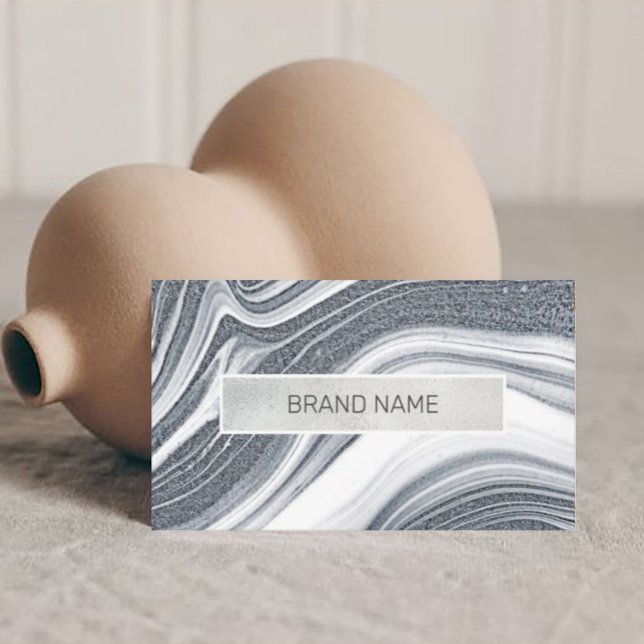 Silver Foil Abstract Custom Logo Business Card (Creator Uploaded)