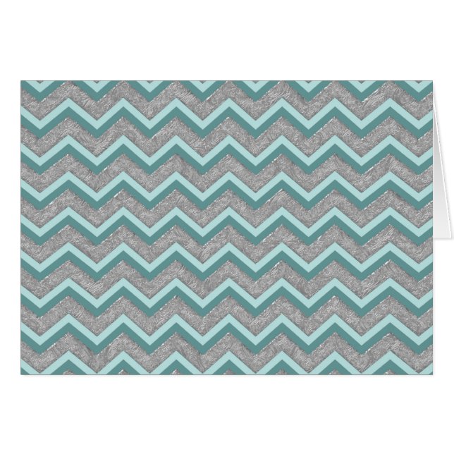 Silver Foil and Teal ZigZag (Front Horizontal)