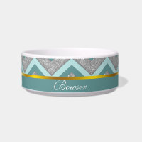 Silver Foil and Teal ZigZag