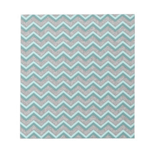 Silver Foil and Teal ZigZag Notepad