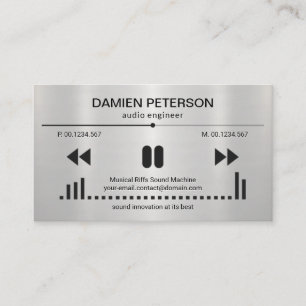 Silver Foil Audio Display Emboss Letters DJ Business Card