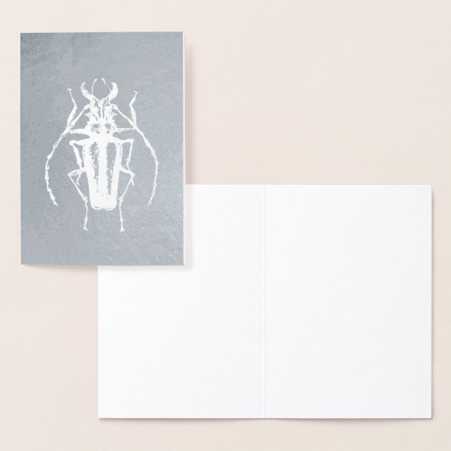 Silver Foil Beetle Greeting Card (Display)