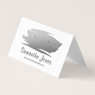 Silver Foil Brushstroke, Jewelry Display Card