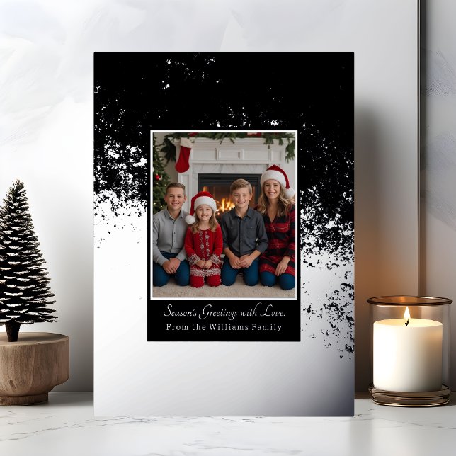 Silver Foil Christmas Card Template Custom Holiday (Creator Uploaded)
