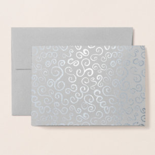 Silver Foil Curves on Grey Card