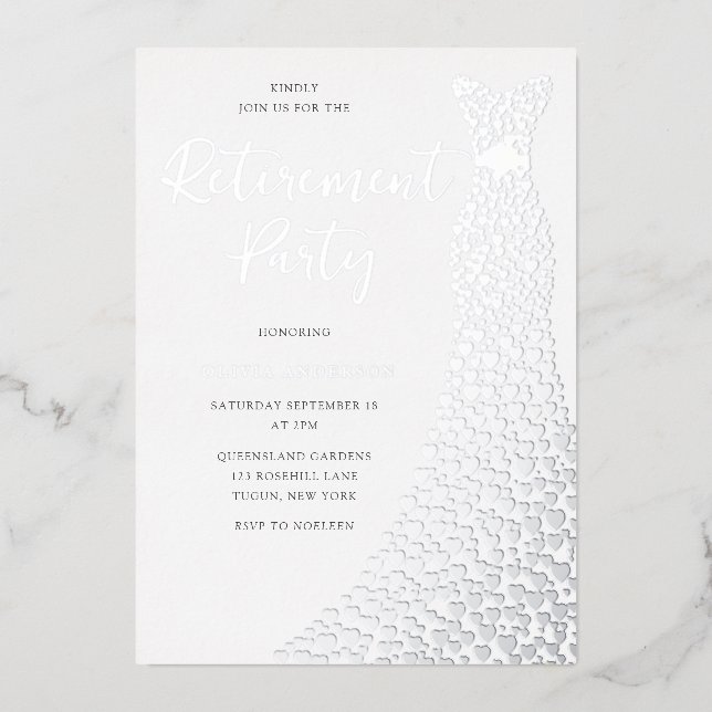 Silver Foil Dress Retirement Party (Front)