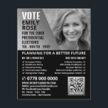 Silver Foil Effect Political Campaigner Advert Flyer<br><div class="desc">Silver Foil Effect Political Campaigner Advertising Flyer by The Business Card Store.</div>