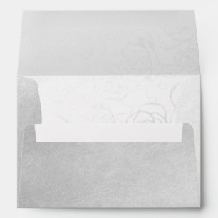 Silver Foil Floral Motif Envelope