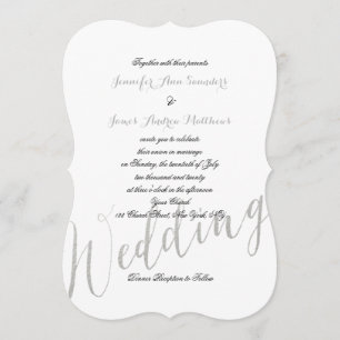 Silver Foil Glamour   Elegant Wedding Invitations