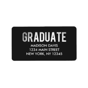 Silver Foil Graduation Address Labels