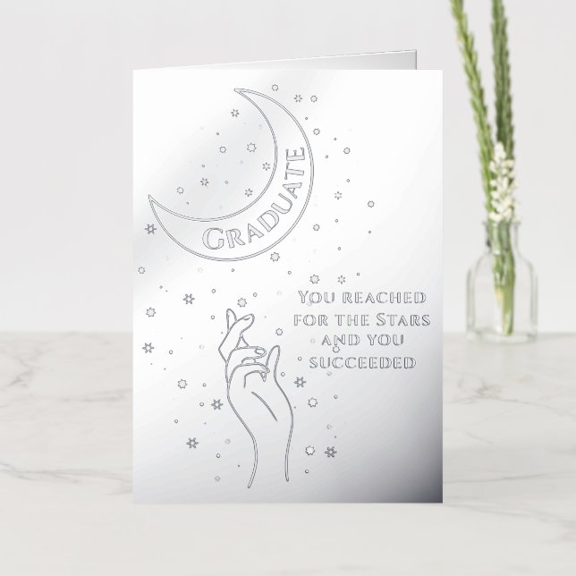 Silver Foil Graduation   Foil Greeting Card (Flower)