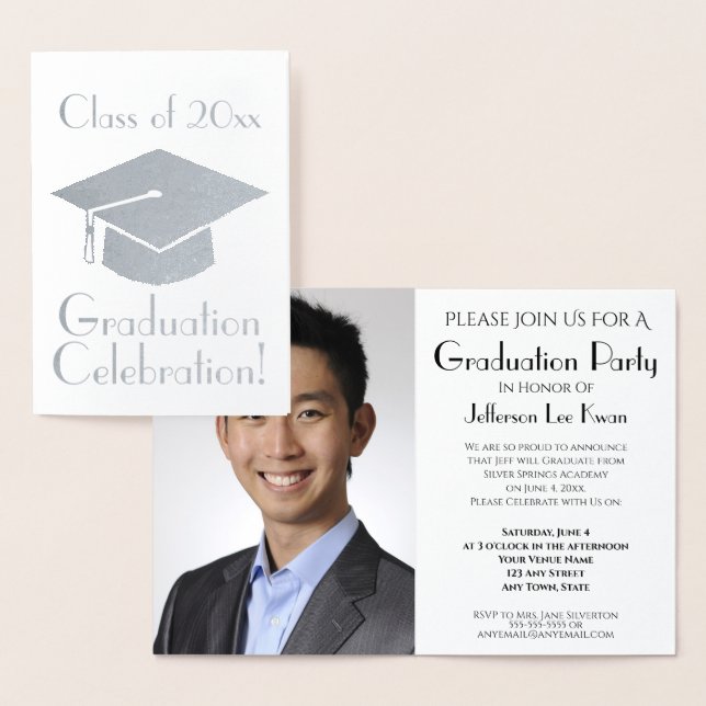 Silver Foil Graduation Party Invitation (Display)