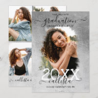 Silver Foil Halo Photo Collage Graduation