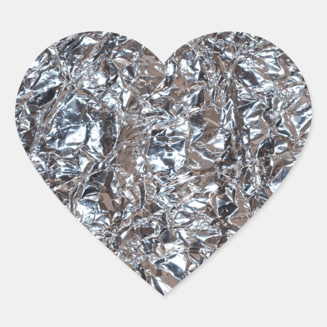 silver foil heart sticker (Front)