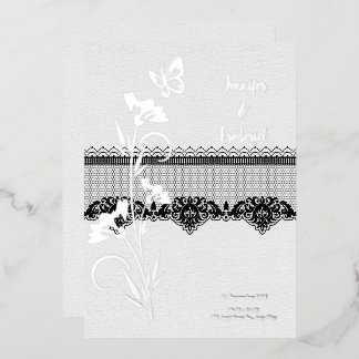 Silver Foil Lace Floral Wedding 