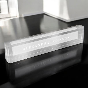 Silver Foil   Luxury Professional Modern Nameplate