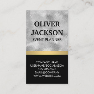 Silver Foil   Metallic Shine Business Card