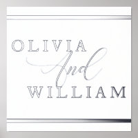 Silver Foil Names Wedding Engagement Anniversary